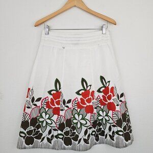 Floral Print Colorful Cotton Skirt Womens Sz S Lined Bohemian Mood Day Nigth